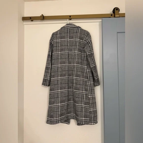 SHEIN Black & White HoundstoothWomen's Long Coat, Women’s Winter Coat- Small - Picture 7 of 10